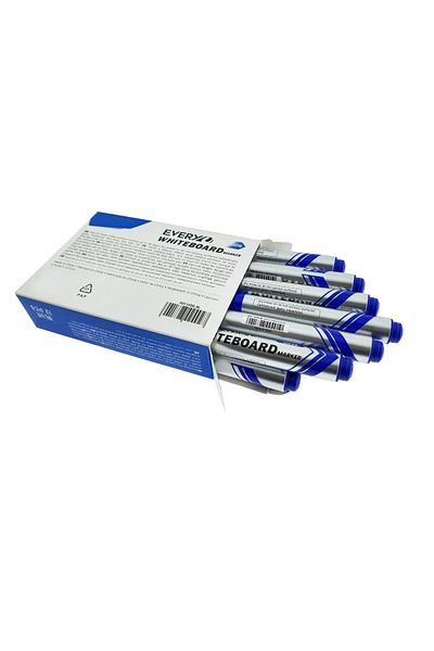 OEM Set of 12 blue whiteboard markers, round tip 2.5 mm, smooth writing, Everyday 016, 144 mm, dry erase