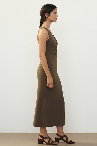 Re-clo Ivy Dress, Ecovero Viscose, Sustainable Waist Twist Detail, Sleeveless Maxi Dress
