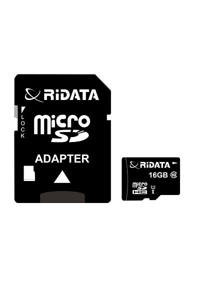 ridata 16GB microSDHC UHS-I U1 memory card, RiDATA Flash Memory, with SD adapter, class 10