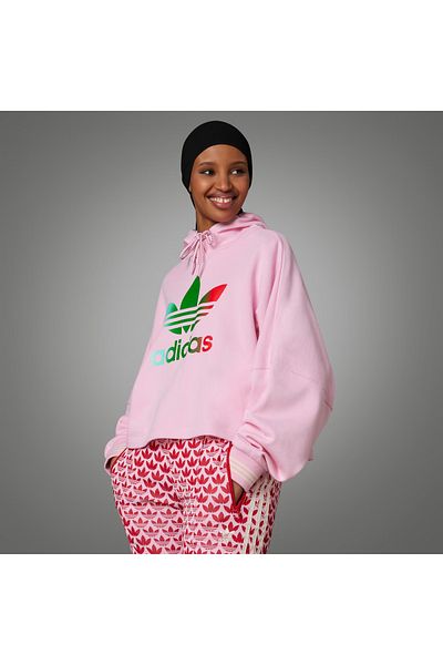adidas Hood adidas Adidas Cropped Hoodie, Pink, Women