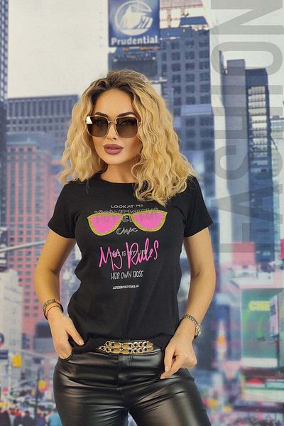 WildFashion Tricou casual cu imprimeu text U840-1