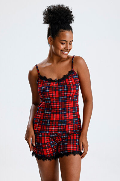 Jacob's Angels Γυναικείο καλοκαιρινό σετ πιτζάμες με σορτς και τιράντες