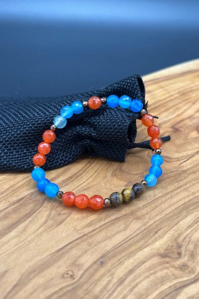 Balzamin Design Courage Talisman – Natural Stone Unisex Aries Leo Capricorn Zodiac Power Bracelet