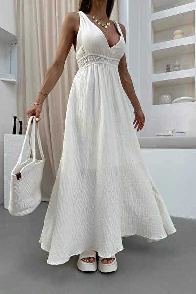mylove Muslin Maxi Dress Ecru