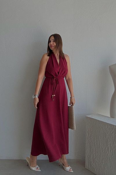 ELVAN TOLON Rochie de in roșu Claret