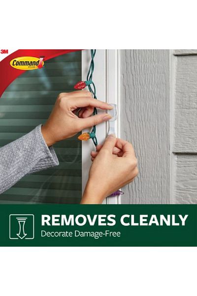 COMMAND 16-Piece Plastic Effortless Hanging Outdoor Decor Light Clip Set Clear 18g