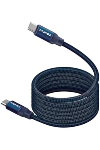 Promate كابل USB-C™ إلى USB-C™ مغناطيسي فاخر منظم ذاتيًا مع توصيل طاقة 60 وات و120 سي