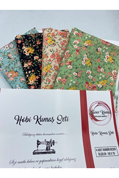Favor Çıtır Çiçek 3 Desenli Hobi Kumaş Seti