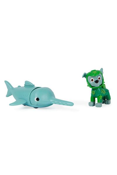 Spin Masters Paw Patrol Aqua Pups Rocky Sword Friend Figurine