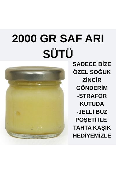 APİMED Opportunity Pure Ari Milk (2000Gr) Advantageous Product Strafor with Ice Bag in Box Shipping + Wooden Spoon