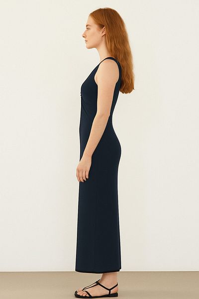 Re-clo Ivy Dress, Ecovero Viscose, Sustainable Waist Twist Detail, Sleeveless Maxi Dress