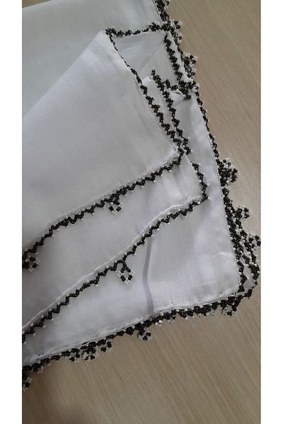 Papatyam Handcrafted Needlework Beaded Writing/Needlework/Yemeni Needlework/Handcrafted Dowry Cheesecloth/90X90/Cotton