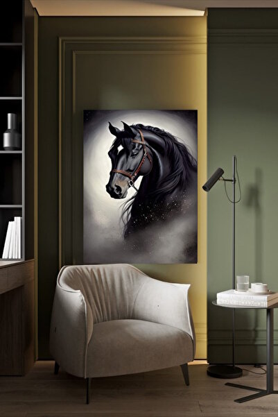 özkacar PORTRET ARTISTIC NEGRU PE CANVASĂ, DECOR DE PERETE PENTRU CASĂ, SALON...