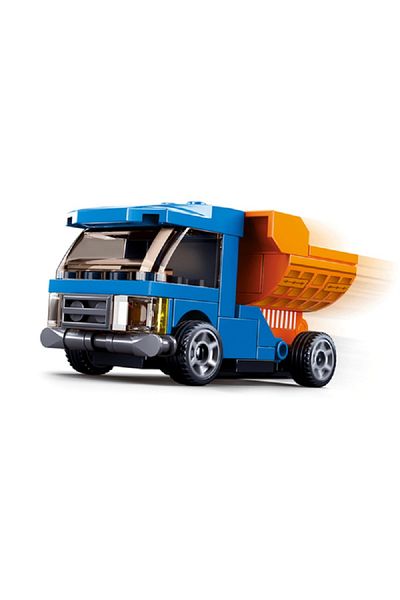 Sluban 44-Piece Power Bricks Pull-Back Dump Truck Building Block Set Multicolor