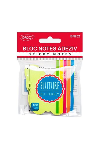 daço Daco Butterfly Sticky Notes Pad, Size 70x70 mm, 100 Files