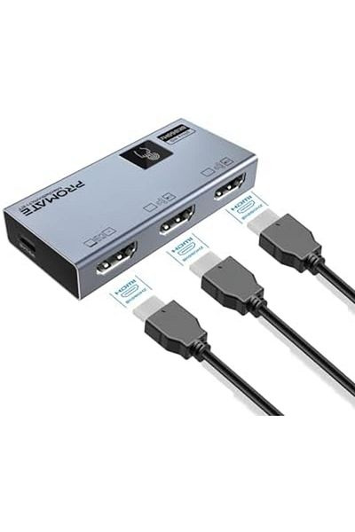 Promate HDMI Switch Adapter, Premium Ultra High-Resolution HDMI Switch with 8K @60Hz Display, 3 HDMI