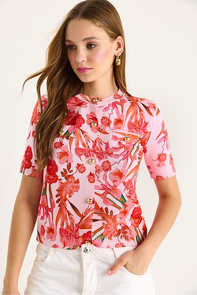 Bianco Lucci Γυναικείο Πλεκτό Μπάλα με Floral Pattern 20258029