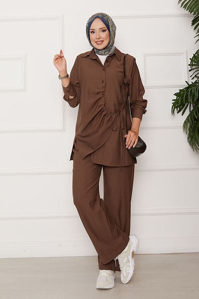 EBRUTESETTÜR Double Suit with Gathered Front and Side Ties
