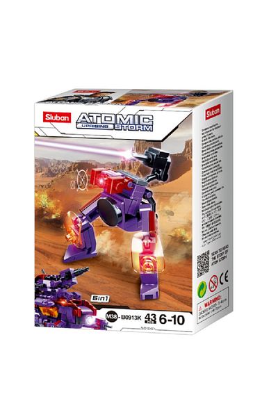 Sluban 43-Piece Atomic Uprising Storm Protector Building Toy Red and Purple