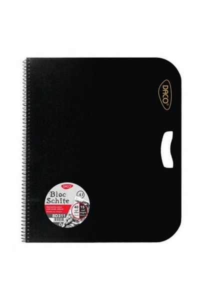 daço Daco Sketch Pad, Map Type, White and Black Sheets, A3