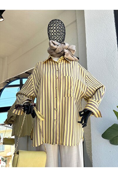 Fast Perry Perry Sarı Kahveli Çizgili Gömlek