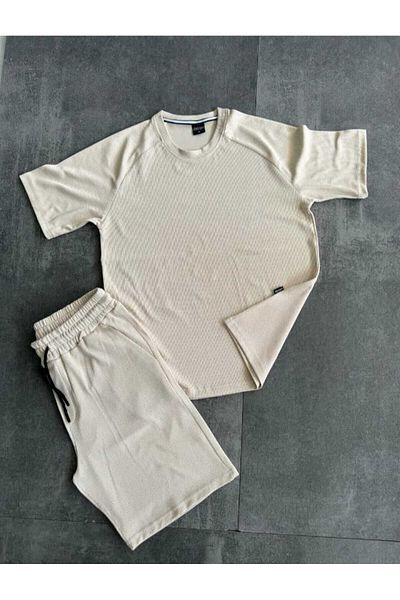 TUWAN sport Solid Color Tshirt & Shorts Side Pocket Drawcord Adjustable Sweat Wicking Seasonal Suit