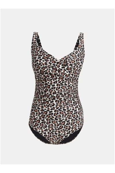 BİMAYO Ženski kupaći kostim veće veličine sa leopard printom, bez leđa i lepr...
