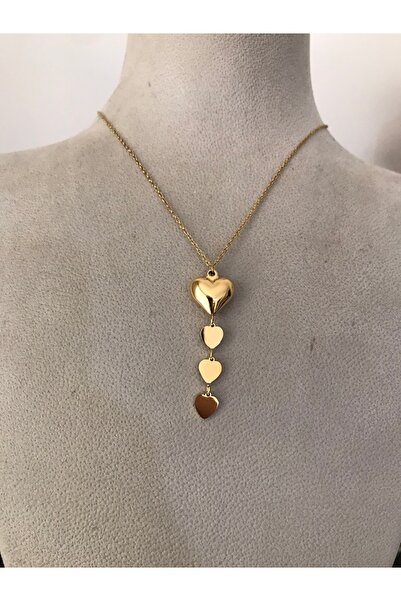 shop Heart Gold (Yellow) Shiny Hanging Model Necklace