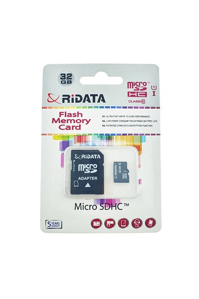 ridata 32GB microSDHC UHS-I U1 memory card, RiDATA Flash Memory, with SD adapter, class 10