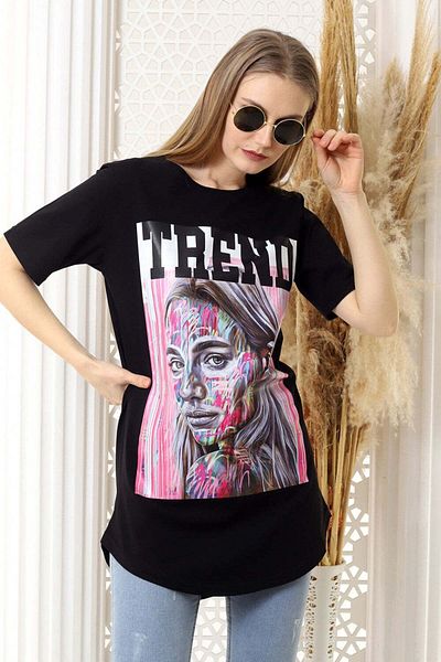 WildFashion Tricou oversize cu imprimeu colorat J761-1