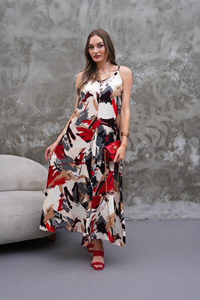 NAVY Patterned Viscose Dress with Straps