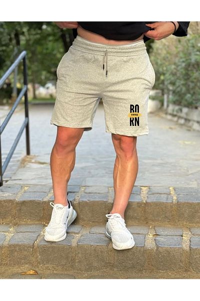 DEEPSENCE Ανδρικό γκρι Born Combed Cotton Casual σορτς Fitness Sports Workout Running