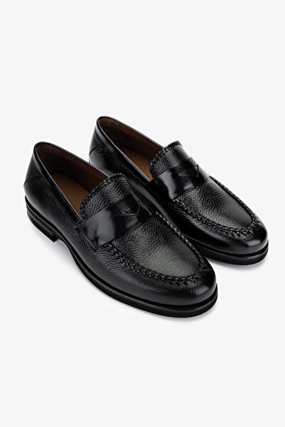 Valmenti Men's Genuine Leather Black Loafer Shoes
