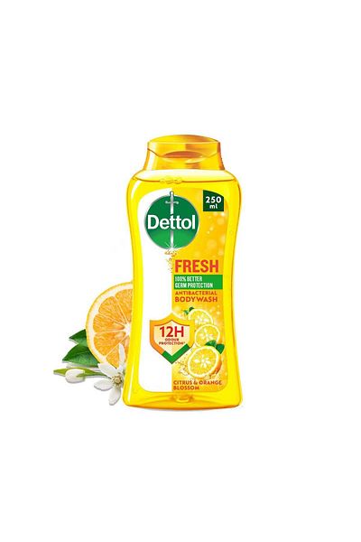 Dettol Fresh Shower Gel and Body Wash with Lemon and Orange Blossom 250ml