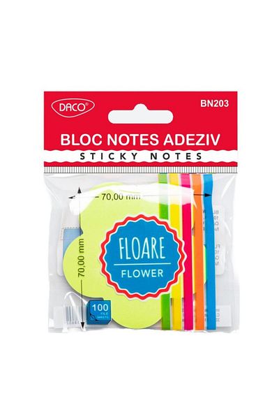 daço Sticky Notes Pad Daco Flower, Size 70x70 mm, 100 Files