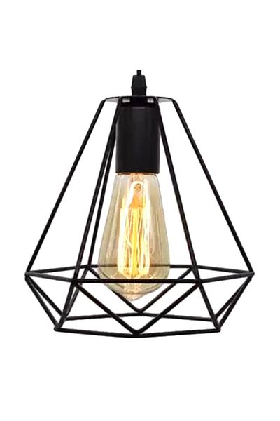 Aptel Chandelier with lampshade, metal, black, 30-115 cm