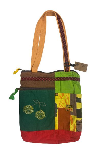 Old Cotton Vintage Colorful Ethnic Medium Size Beach Daily Women's Shoulder Bag 27cm X 33cm