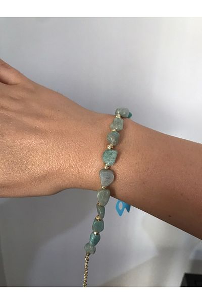 shop Natural Stone Turquoise Color Amazonite Bracelet Male and Female Energy Stone (Natural Stone)