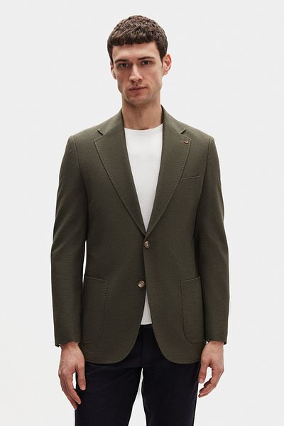 D'S Damat Ds Damat Regular Fit Khaki Plain Fabric Jacket