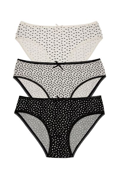 SUWEN 3-Piece Patterned Slip Panties