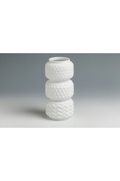 LAMART White porcelain vase 3 parts 12 x 26 cm