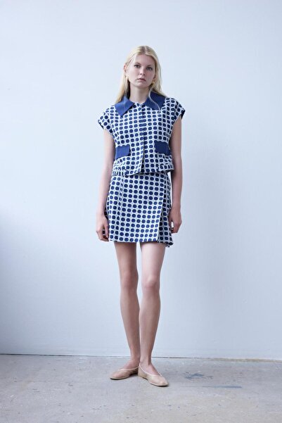 By Mare Style Asymmetrical Polka Dot Mini Skirt