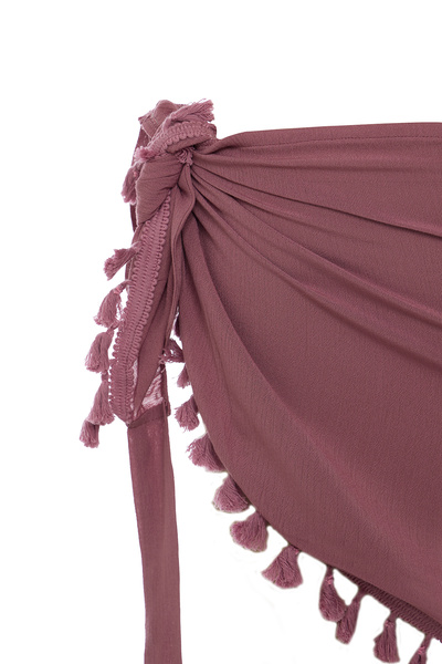 Eight Fashion Women's Tasseled Pink Color Pareo Beach Wear