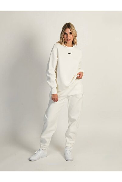 Nike Sportswear Phoenix Fleece High-Rise Krem Kadın Eşofman Altı