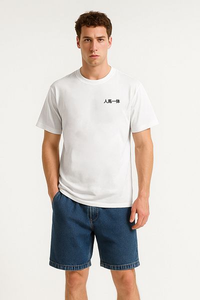 Eazy Co Eazy Miata White Unisex Printed Extra Oversize Short Sleeve T-Shirt