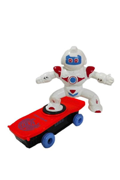 CEBECİ TİCARET Oyuncak İnsansı Robot Kaykaylı Sesli Hareketli 14 Cm