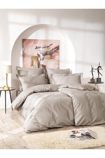 Karna Home Set cuvertură de pilota din bumbac cu model în dungi 150x220