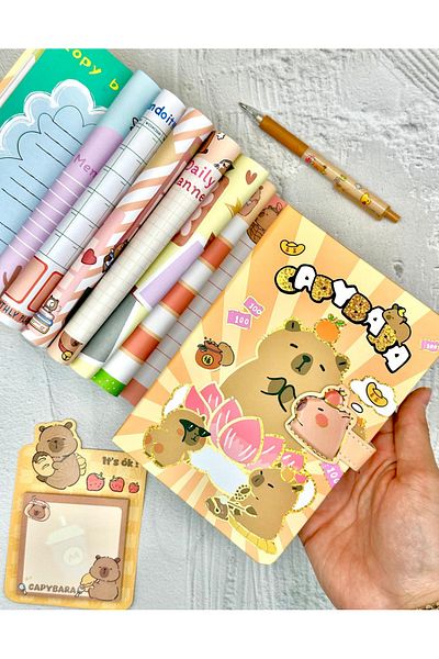 ZeCo Collection Capybara Lotus Garden Magnet Special Design Notebook