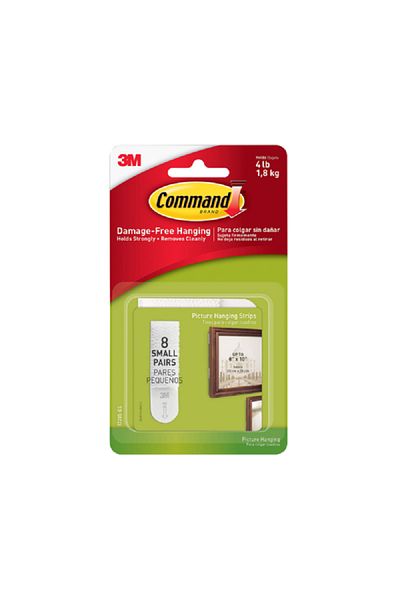 COMMAND 8-Pair Picture Hanging Strips White Small