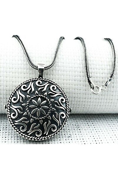 shop Yuvarlak Cevşen Muska Kabi 925 Ayar Gümüş Erkek Kolye